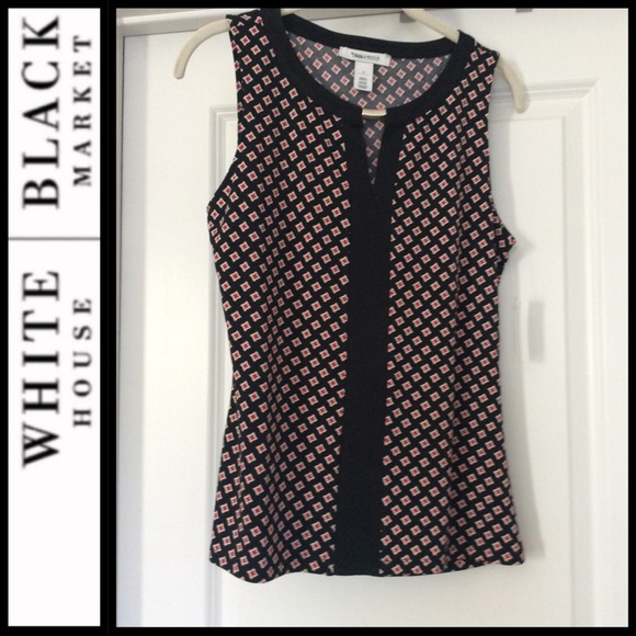 White House Black Market Tops - NWT WHBM Geometric Print Sleeveless Top